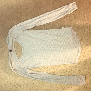 White long sleeve workout shirt